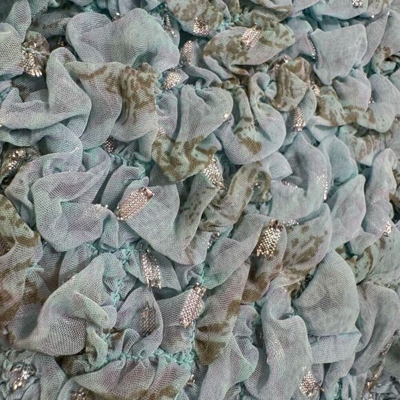 Free People Scrunch It Up Micro Booty Shorts Chambray Combo Blue Silver Small NW - Picture 7 of 11